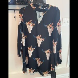 Boho printed tunic dress